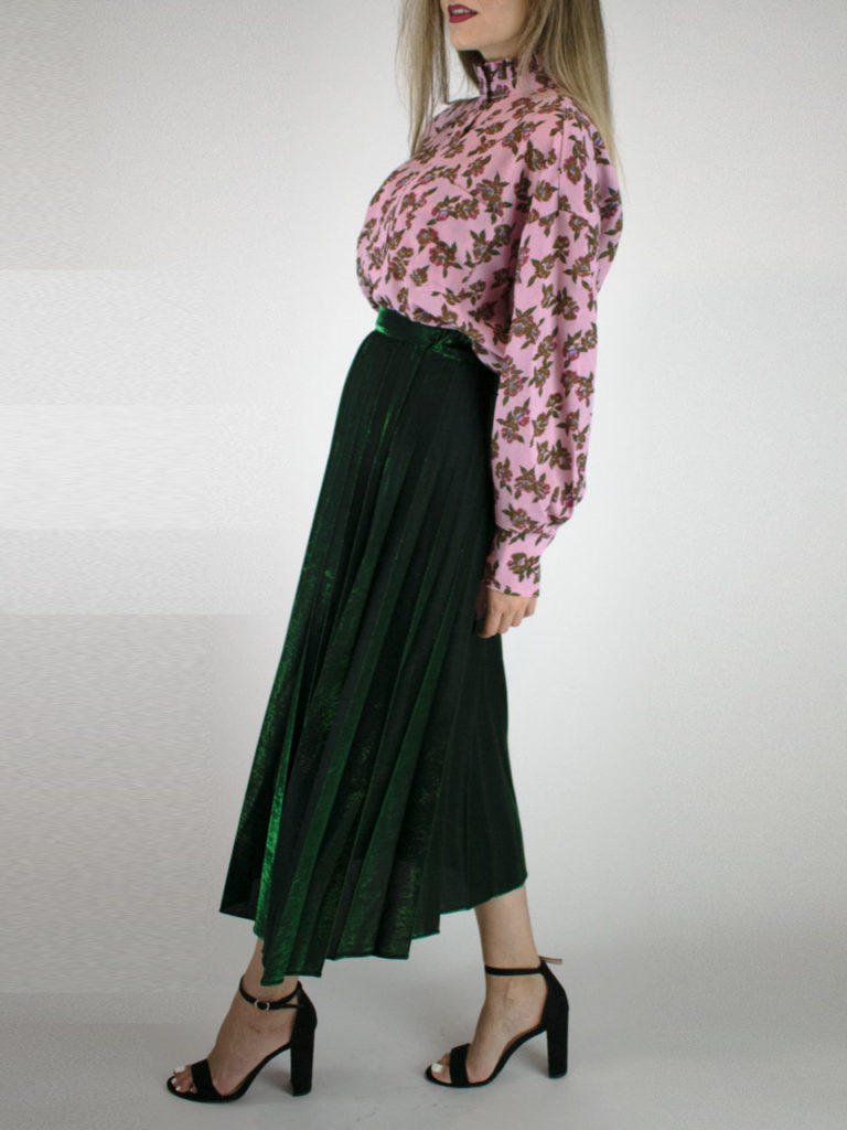 Orion London Mabel Pleated Skirt Green • REDLOU ONLINE STORE