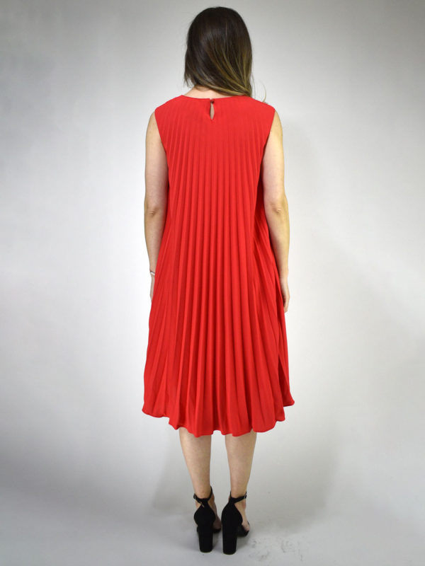 Orion London Pleated Dress Red