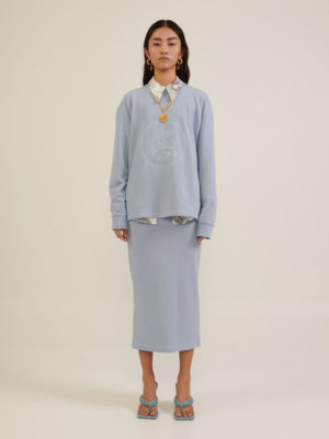 Milkwhite Sweatshirt Skirt Light Blue