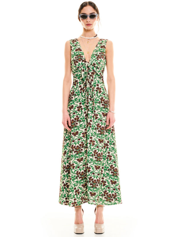 We are Front Bow Maxi Dress Floral Ivory