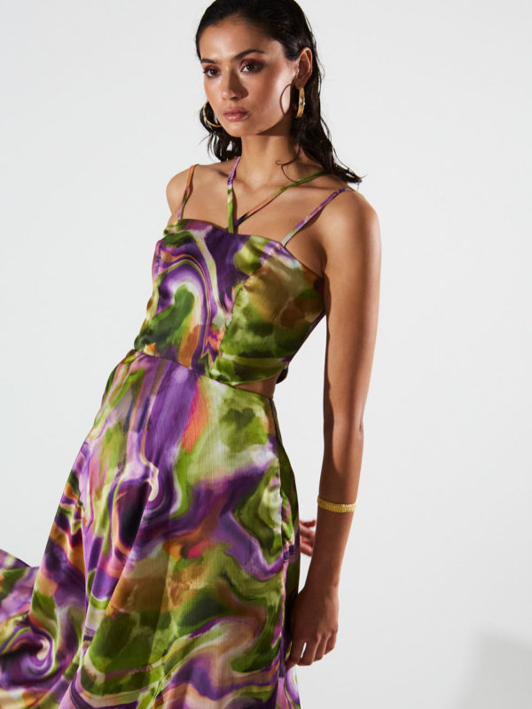 Ananke Ari Cut Out Printed Dress