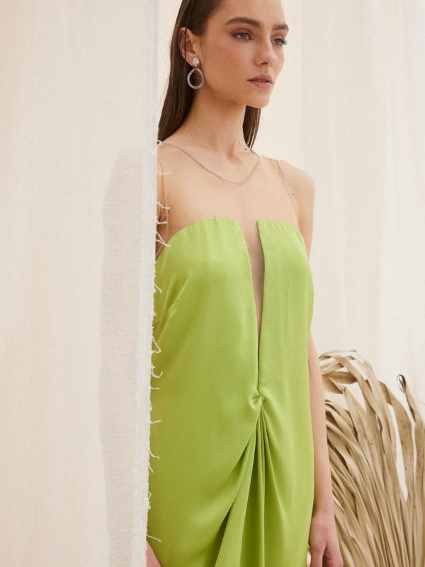 The Knls Selene Evening Dress Lime