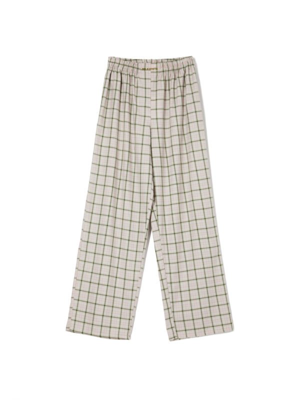 Milkwhite Checked Pants Green