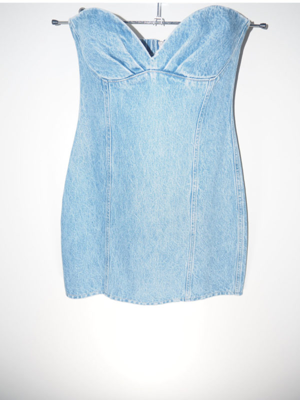 Milkwhite Mini Denim Bustier Dress