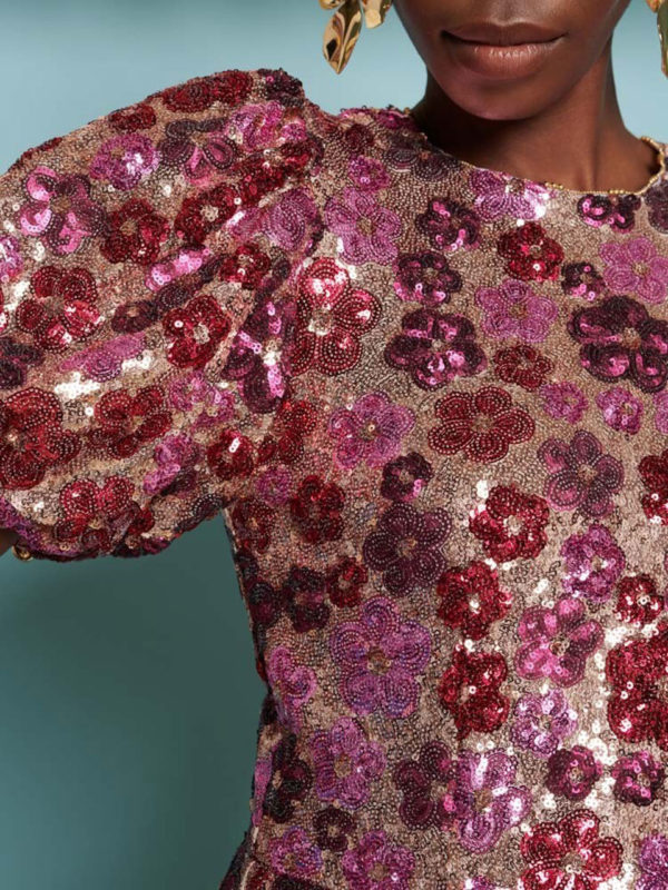 Hibiscus Sequin Mini Dress