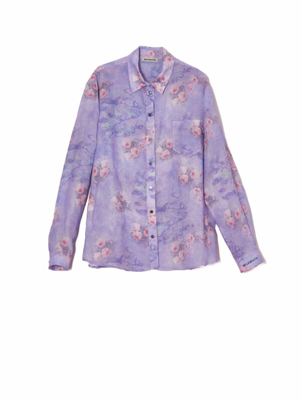 Milkwhite Floral Shirt Lilac