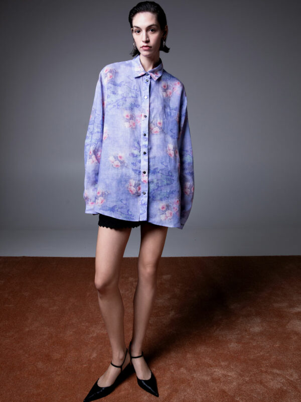 Milkwhite Floral Shirt Lilac