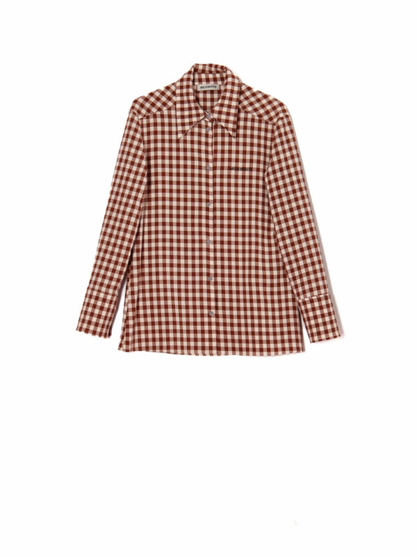 Milkwhite Plaid Shirt Brown