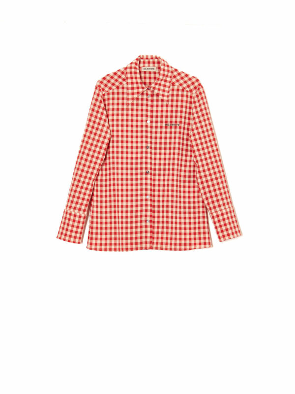 Milkwhite Plaid Shirt Red