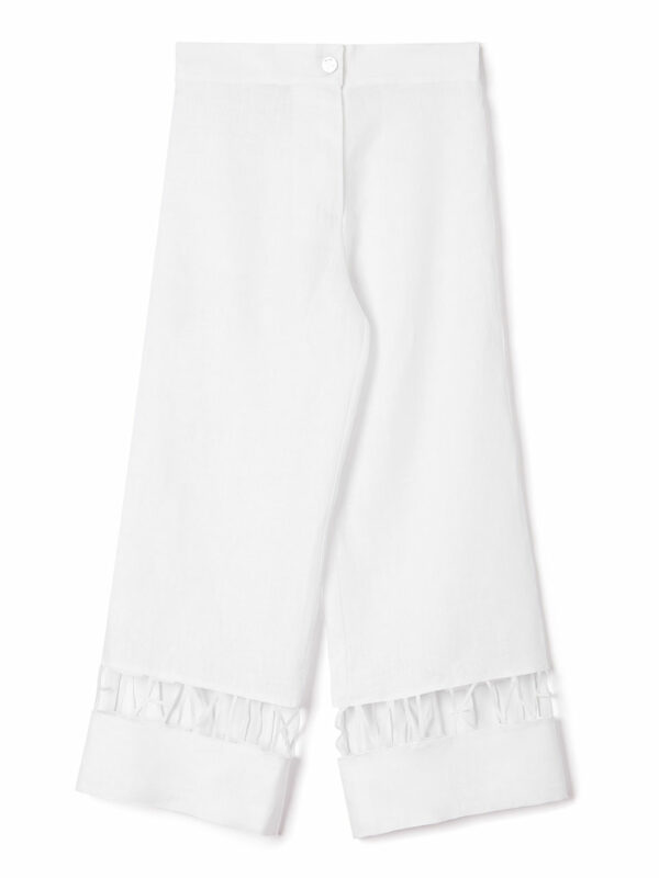 Milkwhite Pants with Logo White