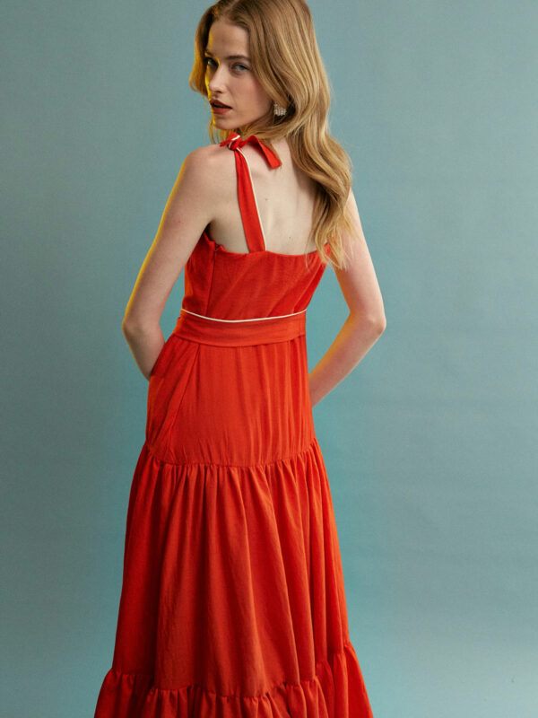 Ananke Jane Viscose Ruffle Red Dress