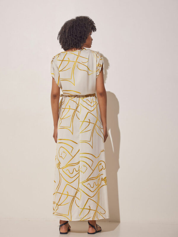 The Knls Serenity Wrap Dress Gold Feel Print