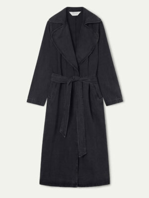 Compania Fantastica Black Denim Trench Coat