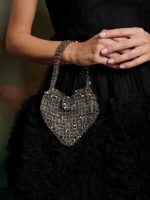 Sister Jane Black Swan Beaded Bag