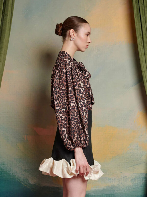 Sister Jane Lise Leopard Bow Blouse