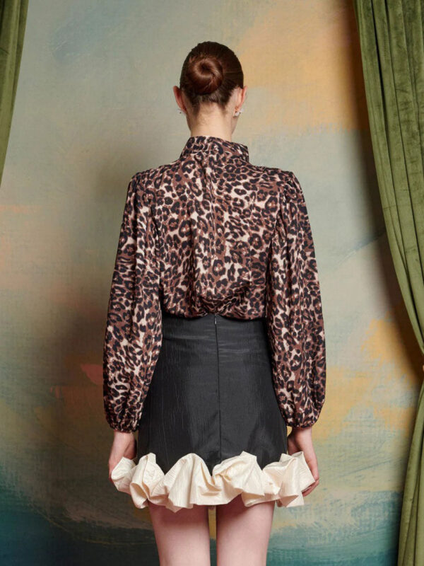 Sister Jane Lise Leopard Bow Blouse