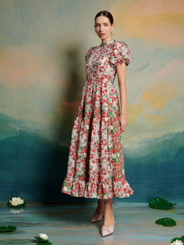 Sister Jane Charm Floral Jacquard Midi Dress