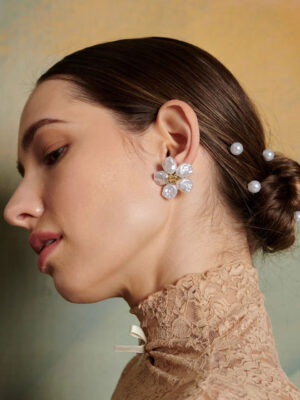 Sister Jane Victoria Flower Pearl Earrings