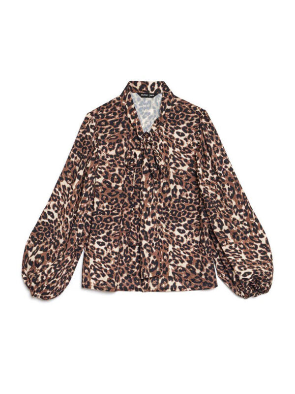 Sister Jane Lise Leopard Bow Blouse