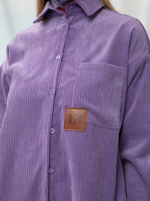 We are Oversized Corduroy Shirt Lilac