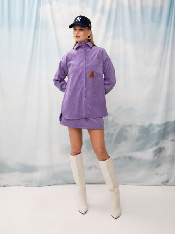 We are Oversized Corduroy Shirt Lilac