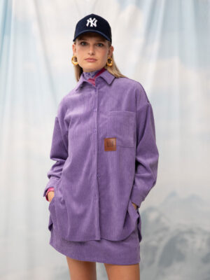 We are Oversized Corduroy Shirt Lilac