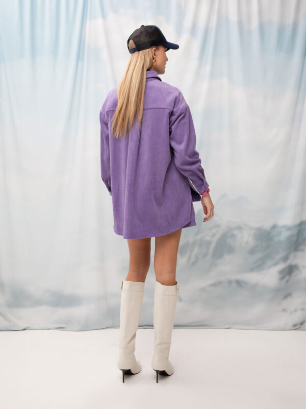 We are Oversized Corduroy Shirt Lilac