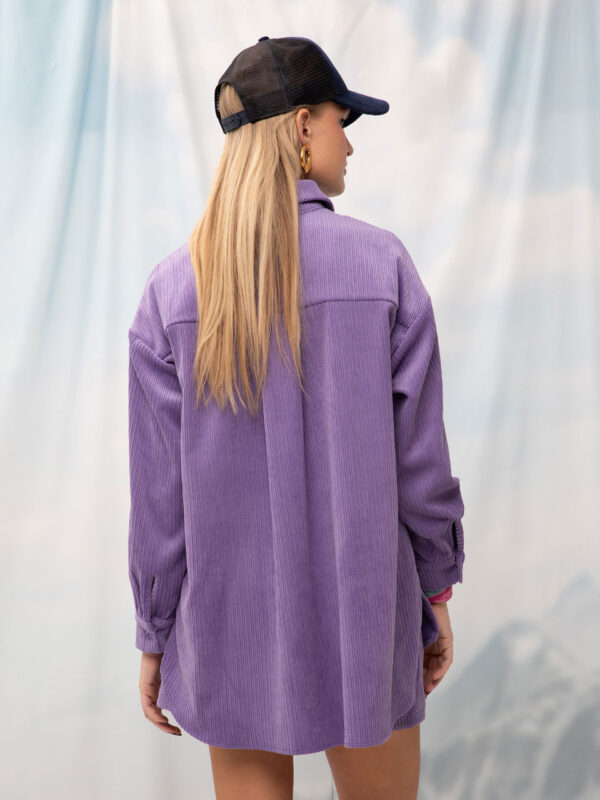 We are Oversized Corduroy Shirt Lilac