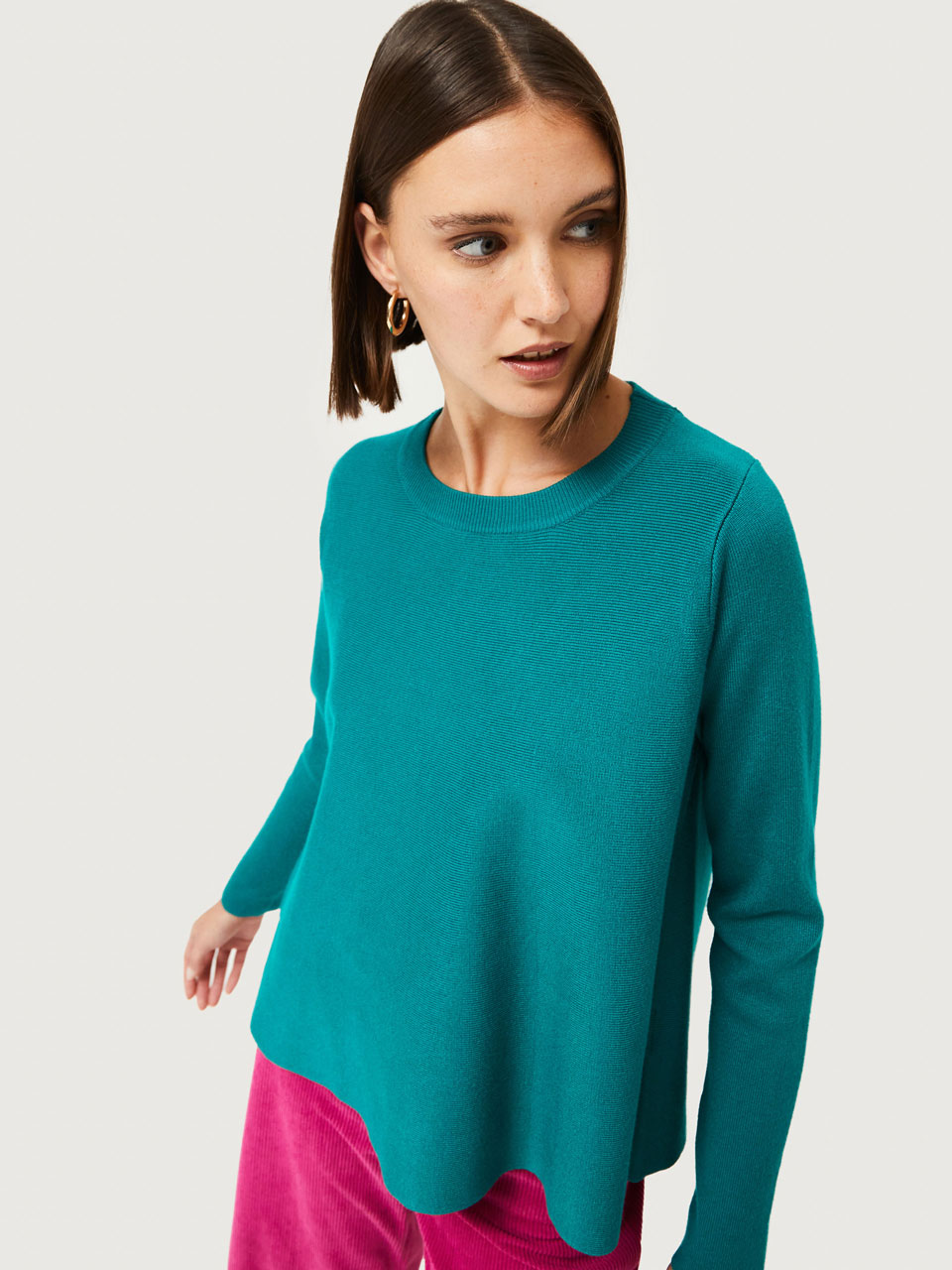 Compania Fantastica Blue Flared Sweater