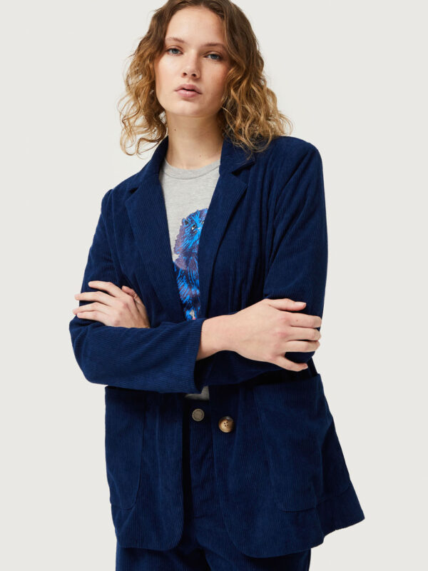 Compania Fantastica Navy Corduroy Blazer