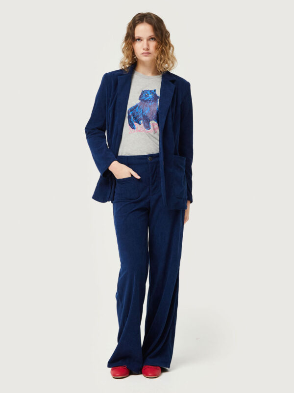 Compania Fantastica Navy Corduroy Blazer