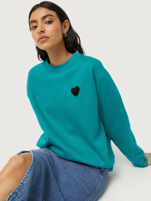 Compania Fantastica Blue Heart Patch Sweatshirt