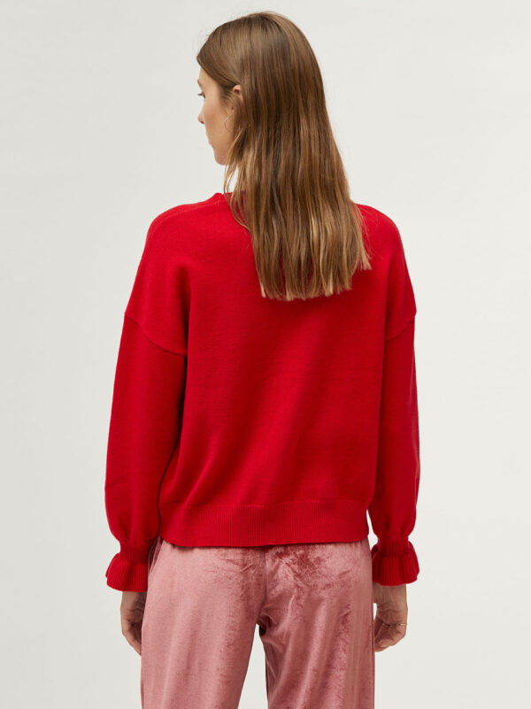 Compania Fantastica Red Cuff Detail Sweater