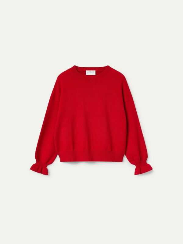 Compania Fantastica Red Cuff Detail Sweater