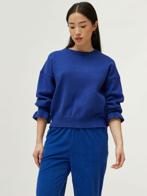 Compania Fantastica Blue Cuff Detail Sweater