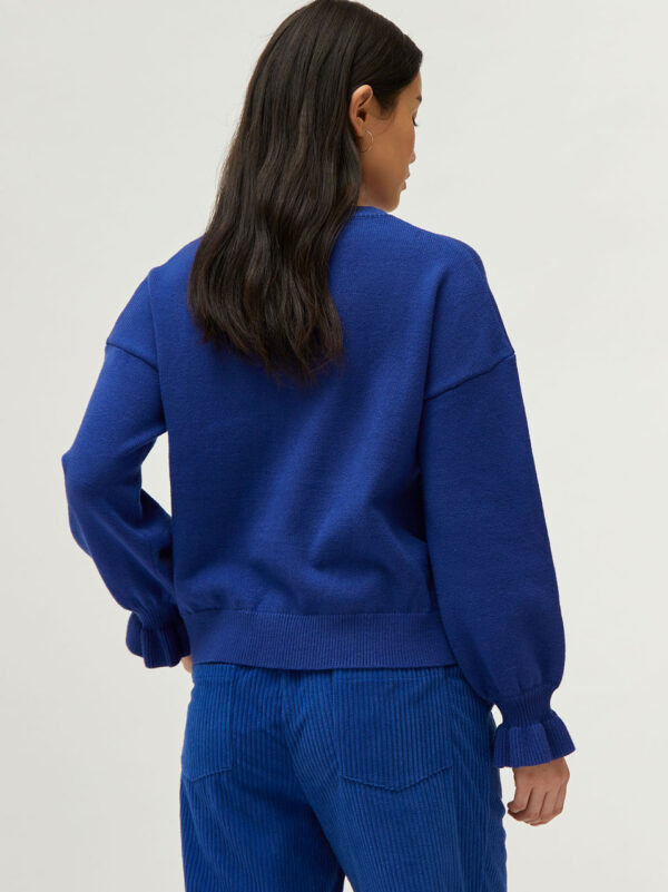 Compania Fantastica Blue Cuff Detail Sweater