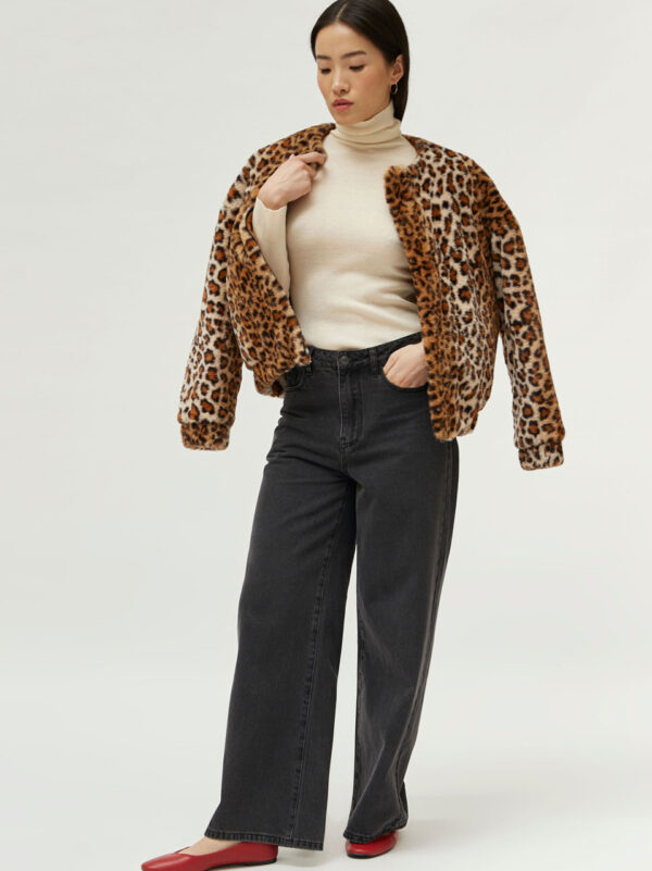 Compania Fantastica Leopard Fur Bomber