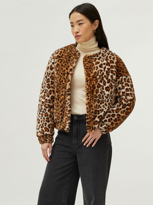 Compania Fantastica Leopard Fur Bomber