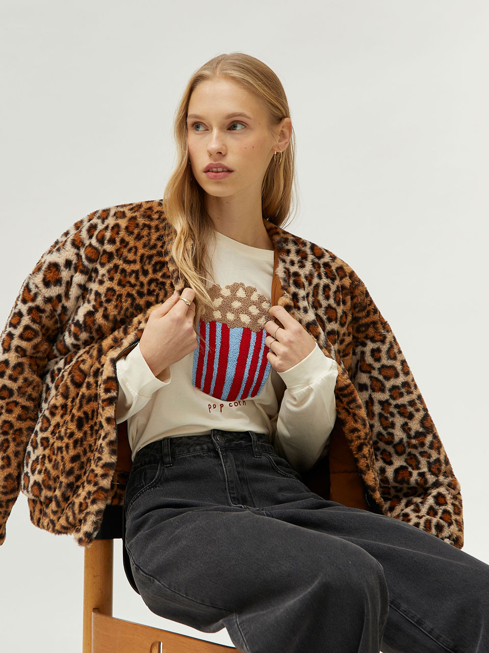 Compania Fantastica Leopard Fur Bomber