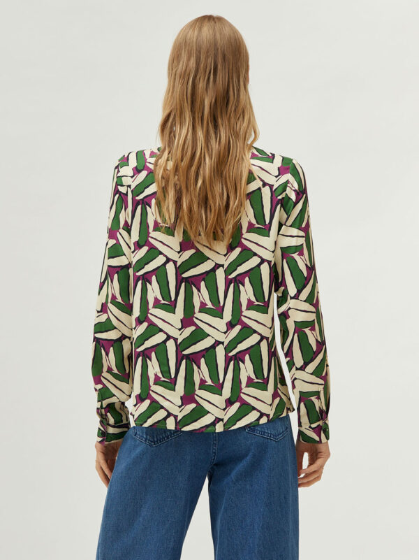 Compania Fantastica Green Geometric Shirt