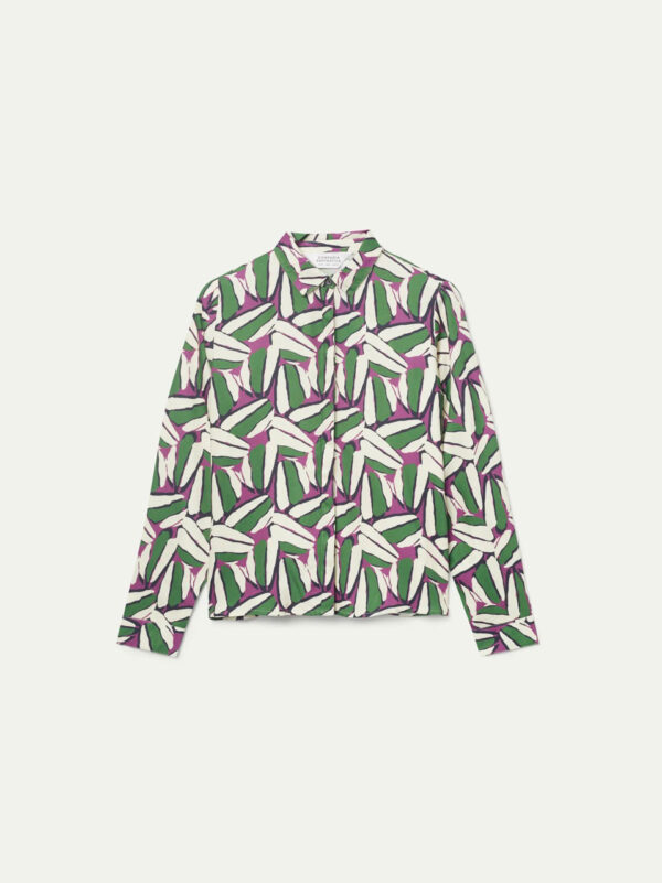 Compania Fantastica Green Geometric Shirt