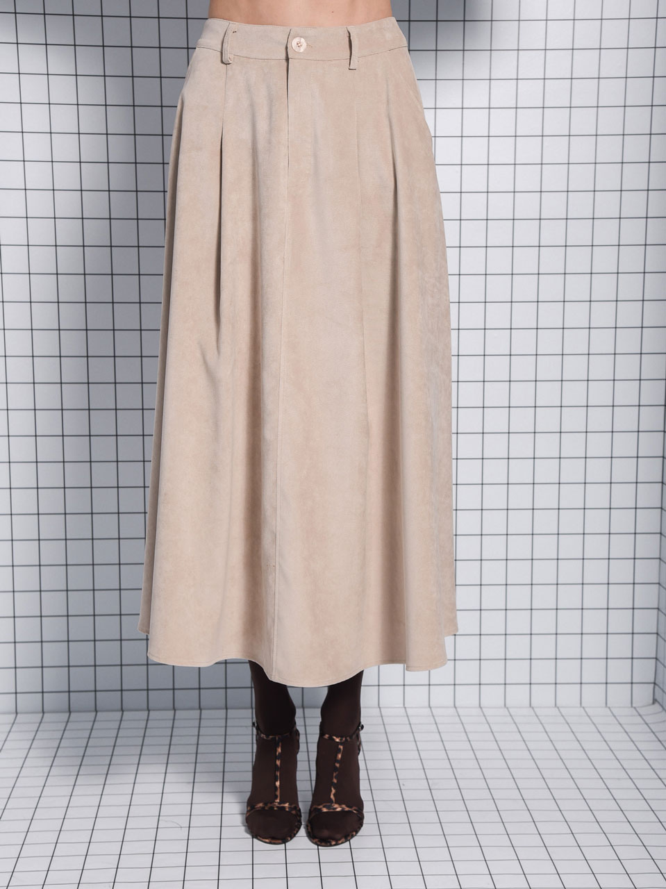 Arpyes Plan Midi Skirt Beige