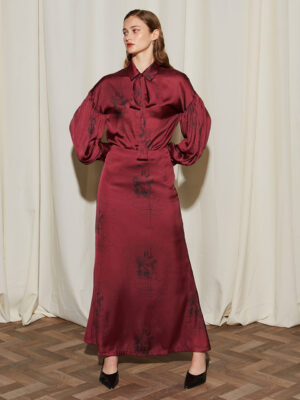 Ananke Ananke Satin Printed Burgundy Shirt