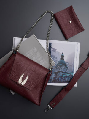 Individual "Wings" Shoulder Bag Cherry