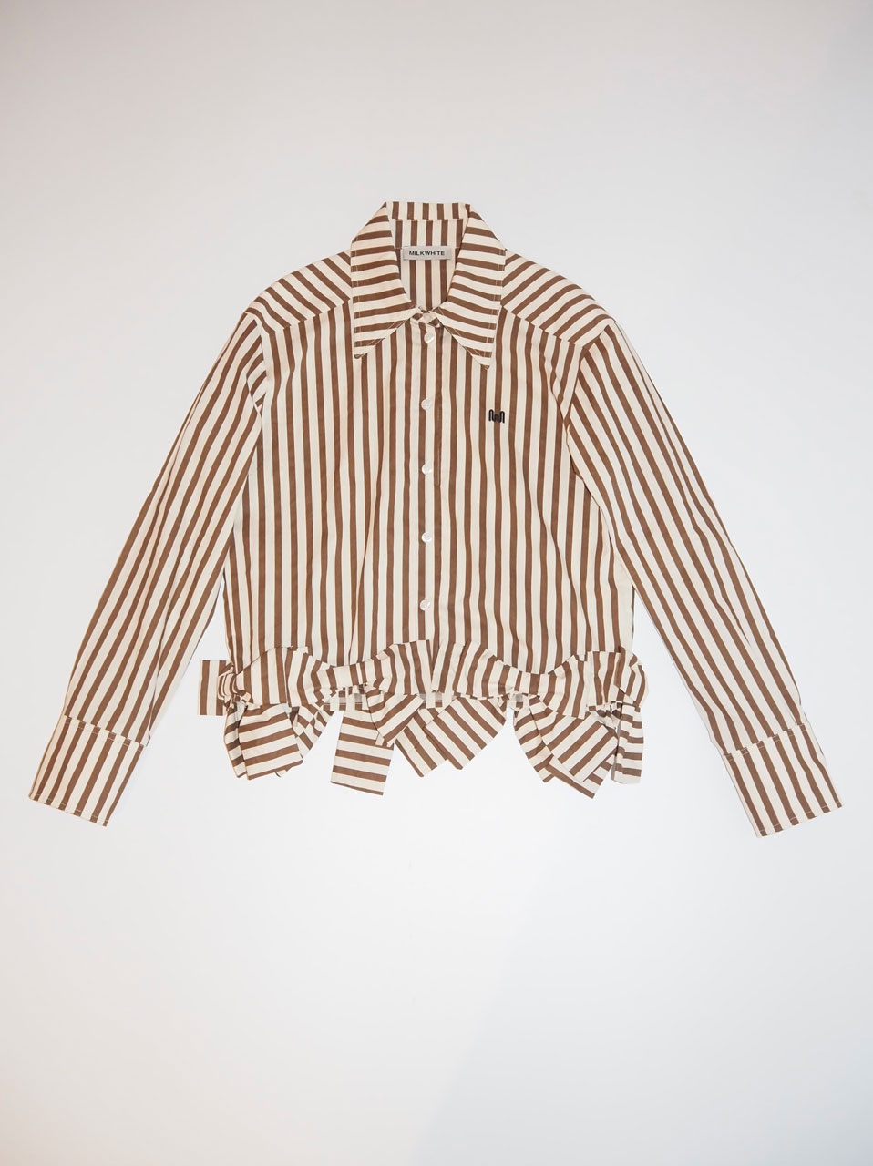 Milkwhite Striped Shirt Brown