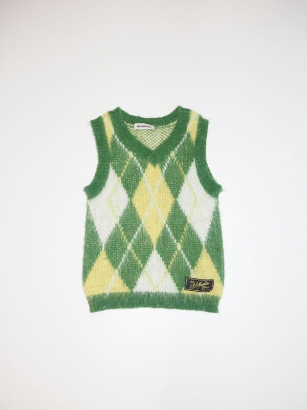 Milkwhite Sleeveless Knit Green