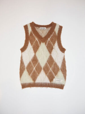 Milkwhite Sleeveless Knit Brown