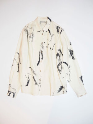 Milkwhite Oversized Shirt Black Horse