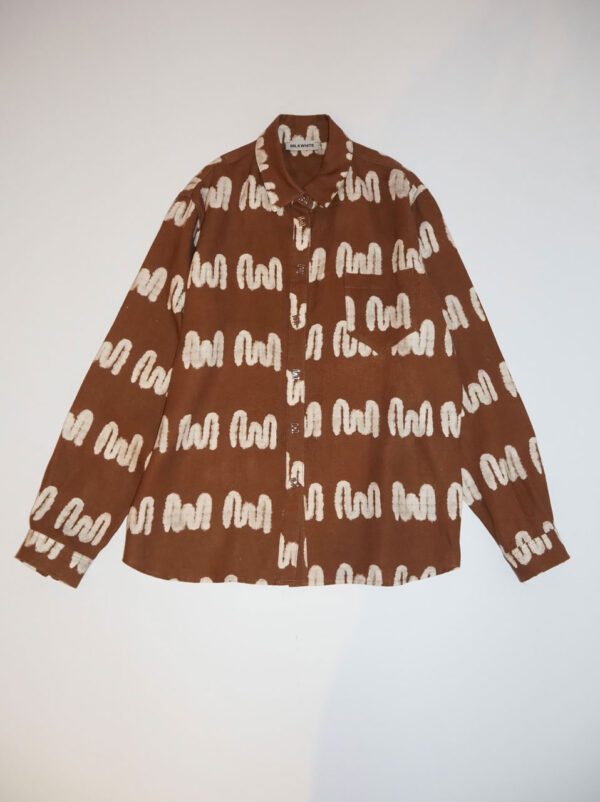 Milkwhite Oversized Shirt Brown Logo