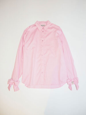 Milkwhite Oversized Bow Shirt Pink